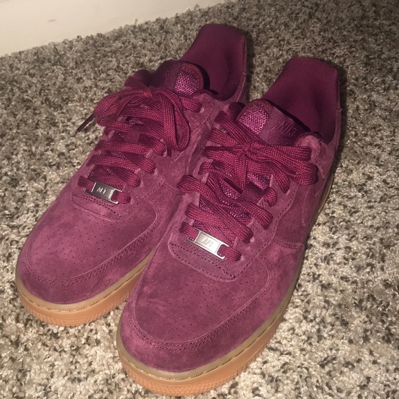 Maroon Suede Nike Air Force 